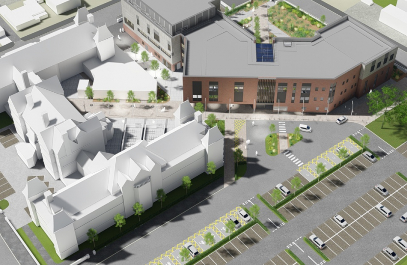Rendered Image of the Planned North Denbighshire Community Hospital